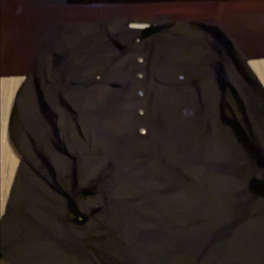 NY & C0 button down black blouse size small